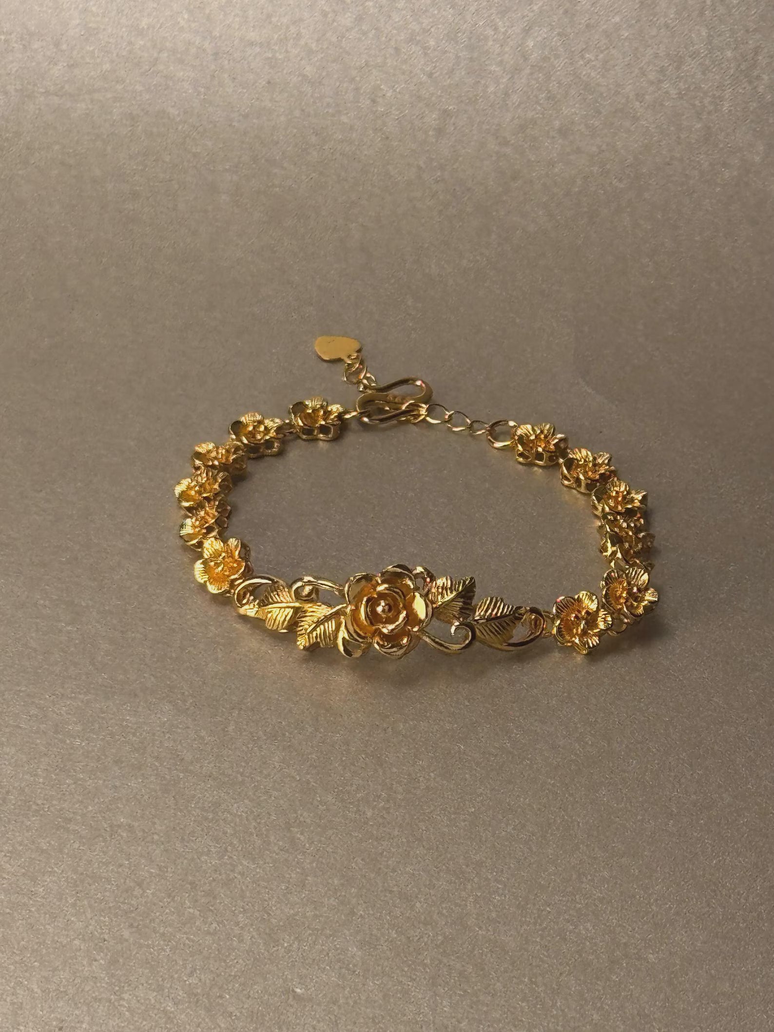 Vintage Gold Rose Bracelet